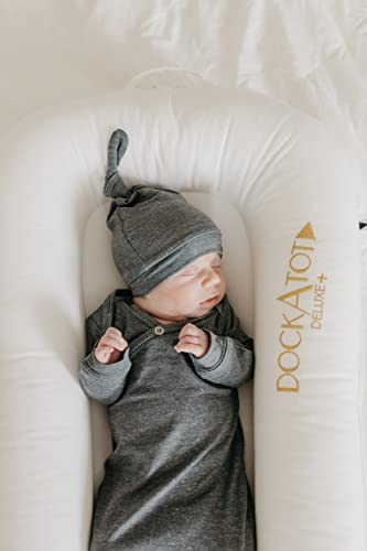 Copper Pearl Baby Beanie Hat Top Knot