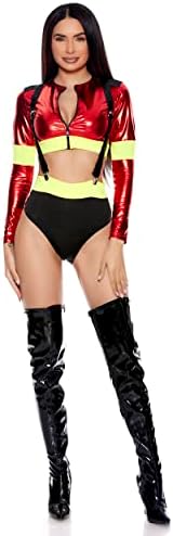Firefighter Costume Set - Forplay Womens Exotic Costume with Hose Pumps Suspenders