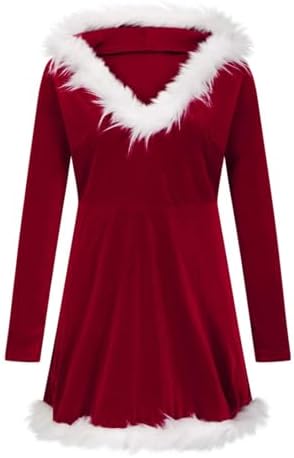 Womens Christmas Plush Mini Dresses