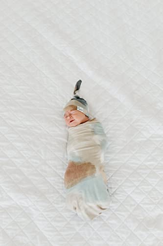 Copper Pearl Baby Beanie Hat Top Knot - Stretchy Soft