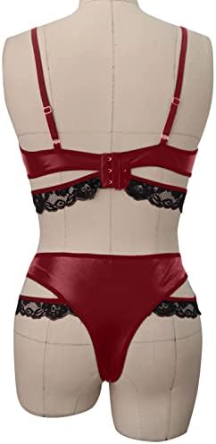 Bodysuit for Women Lace Chemise Babydoll Nightgown Set with Garter Bustier