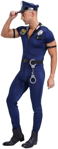 Mens Police Costume Set Role-Playing Uniform