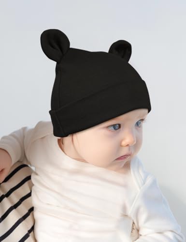 Cotton Newborn Bear Ears Hat for Unisex