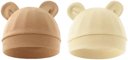 Jastore Bear Ears Infant Hats for 0-3 Months