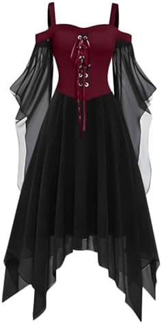 Gothic Allure Womens Halloween Plus Size Gothic Lace Off Dress