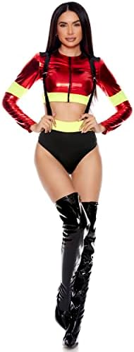 Firefighter Costume Set - Forplay Womens Exotic Costume with Hose Pumps Suspenders