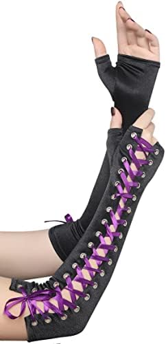 Elegant Party Gloves for Women - Long Elbow Lace-Ups