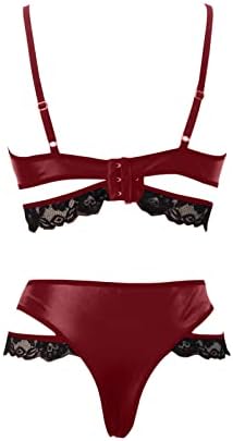 Bodysuit for Women Lace Chemise Babydoll Nightgown Set with Garter Bustier