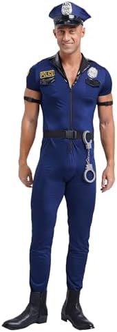 Mens Police Costume Set Role-Playing Uniform
