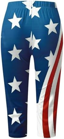 American Flag Patriotic Denim Leggings for Women
