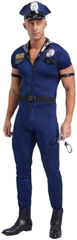 Mens Police Costume Set Role-Playing Uniform