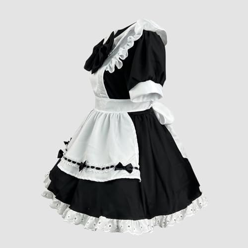 Exclusive Anime Halloween Costume maid uniform with apron for Women