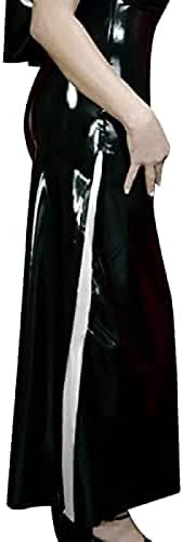 Sleek Long Latex Dress with Nun Habit Trims
