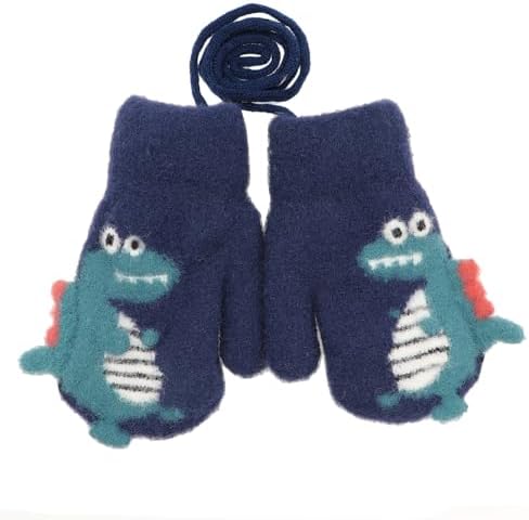 Dinosaur Winter Knit Mittens for Toddler