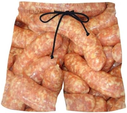 Mens Funny Sausage Beach Shorts