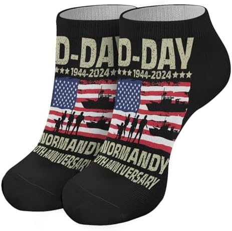 D Day Normandy 80th Anniversary Boys Ankle Socks Liner