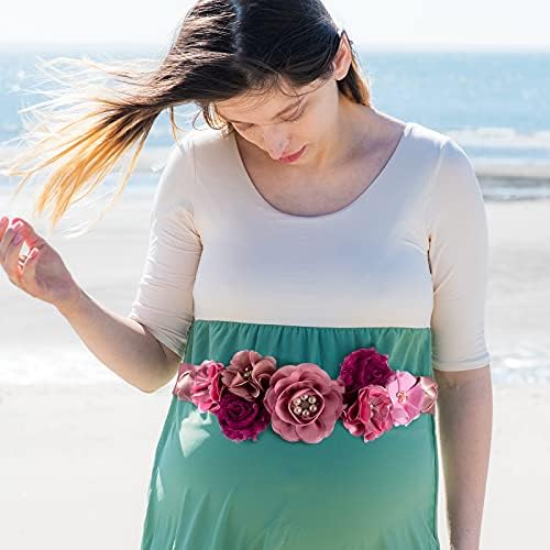 Handmade Floral Pearl Maternity Sash for Mom to Be