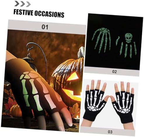 Ipetboom Spooky Skeleton Gloves Halloween cosplay