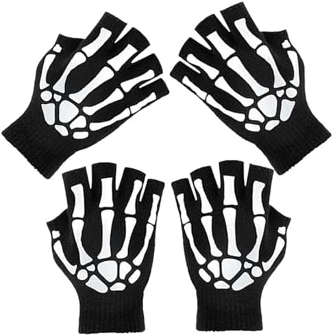 Ipetboom Spooky Skeleton Gloves Halloween cosplay