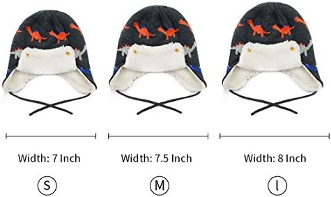 Zando Sherpa Lined Warm Fleece Pilot Hat Set for Baby