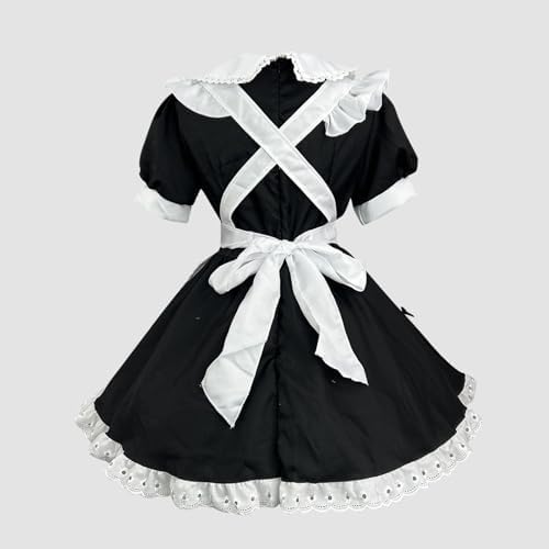 Exclusive Anime Halloween Costume maid uniform with apron for Women