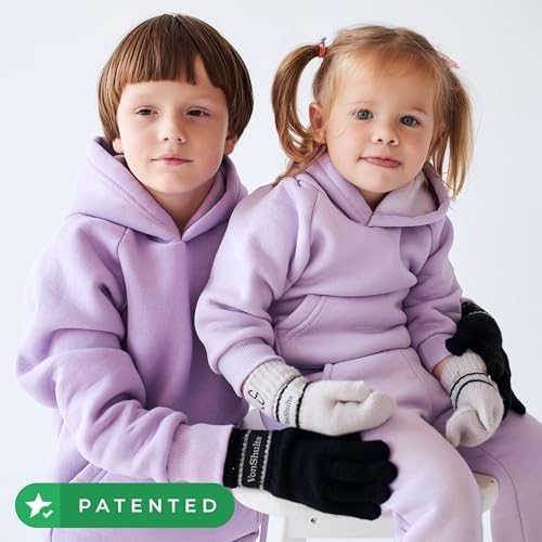 Warm Stylish Merino Wool Winter Gloves for Kids Toddlers