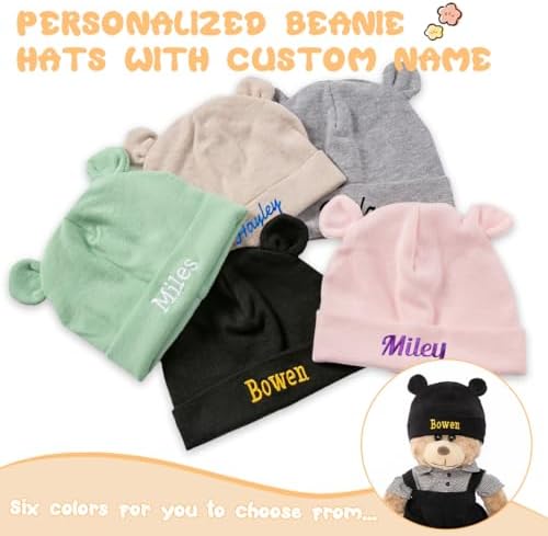 Custom Baby Hat embroidered cotton beanie gloves for kids