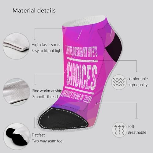 Cheerful Humorous I Never Question My Wifes Choice Mens Kawaii Socks