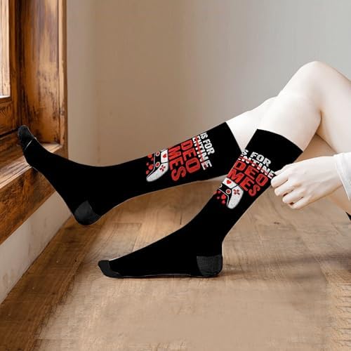 Mens Knee High Funny Socks for Gamers Valentines Day Xbox PS4