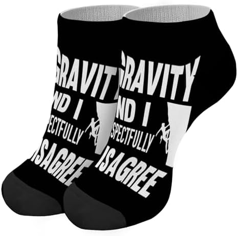 Gravity And I Respectfully Disagree Rock Climbing Boys Crew Socks