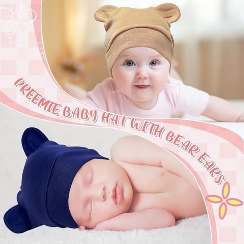Jastore Bear Ears Infant Hats for 0-3 Months