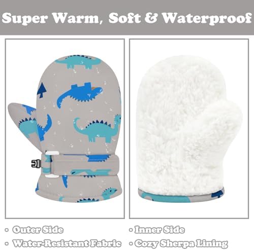 SarfelWaterproof Toddler Snow Mittens Stay Warm in Winter