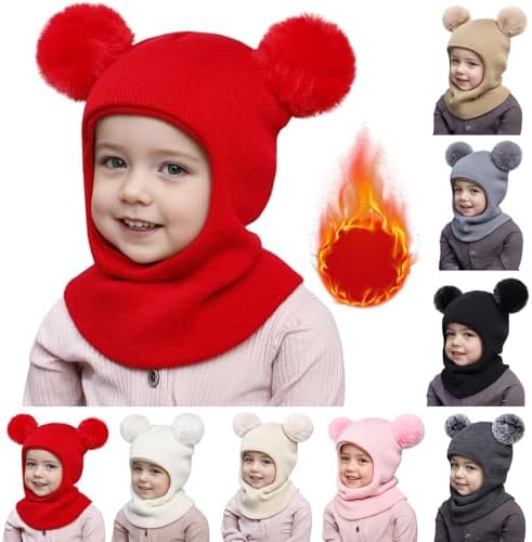 Baby Bear Winter Gear Set for Kids Knit Hats Scarves and Gloves