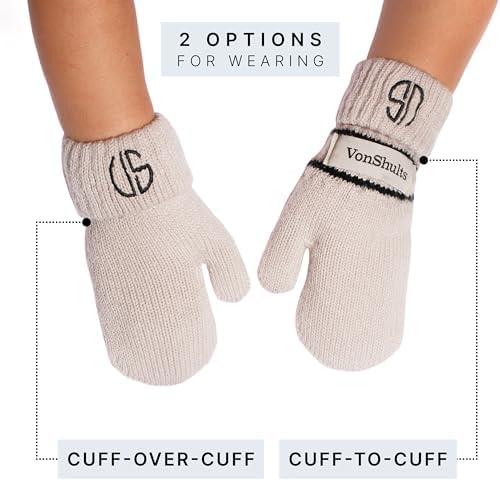 Warm Stylish Merino Wool Winter Gloves for Kids Toddlers