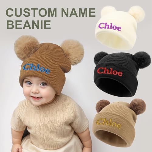 Lanleay Custom Name Beanie Hats for Babies Boys