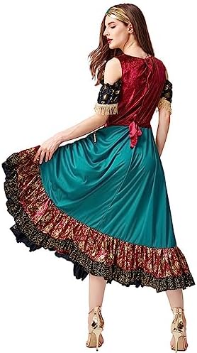 Langwei - Halloween Gypsy Girl Dress - Flowy Halloween Costume for Women