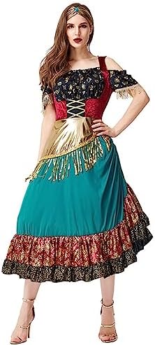 Langwei - Halloween Gypsy Girl Dress - Flowy Halloween Costume for Women