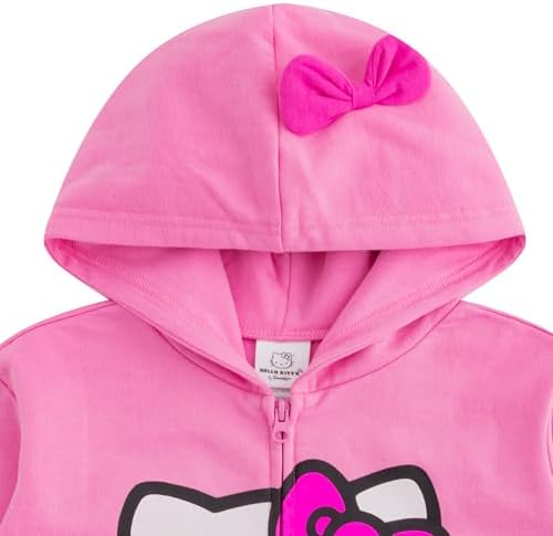 Cute Hello Kitty Girls Zip-Up Hooded Sweatshirt for Toddler Baby