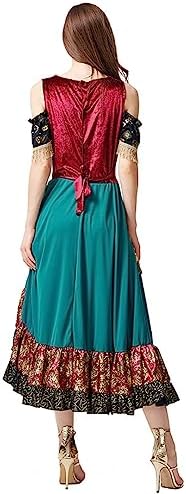 Langwei - Halloween Gypsy Girl Dress - Flowy Halloween Costume for Women