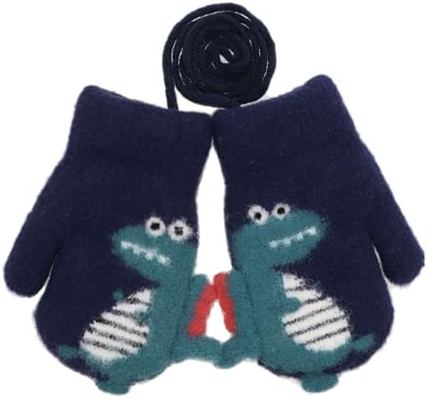 Dinosaur Winter Knit Mittens for Toddler