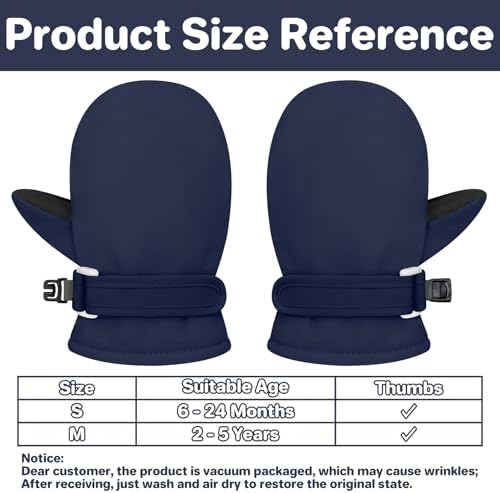 QIKQIK Toddler Waterproof Mittens