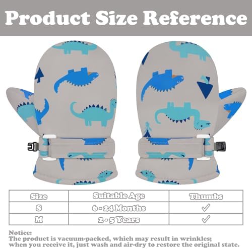 SarfelWaterproof Toddler Snow Mittens Stay Warm in Winter