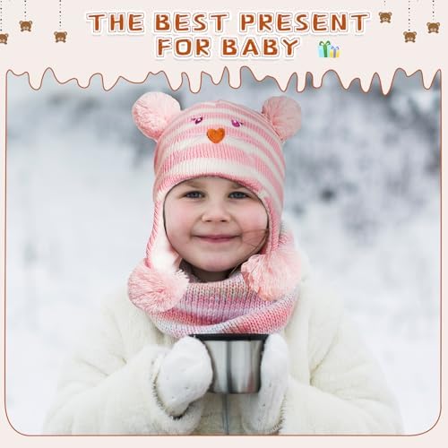 Century Star Baby Winter Fleece Hat with Pom Poms