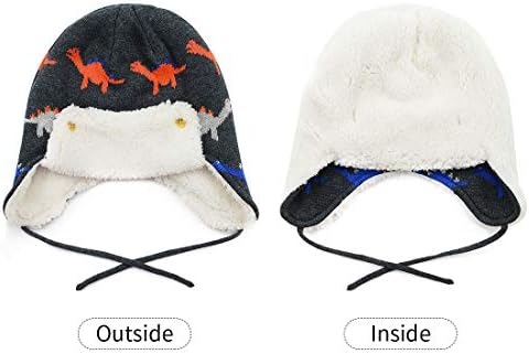 Zando Sherpa Lined Warm Fleece Pilot Hat Set for Baby