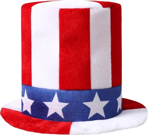 COSLAND 4th of July American Flag Top Hat for Kids