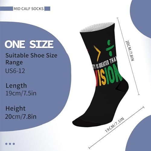 Equalitys Is Greater Than Division Math Black History Socks