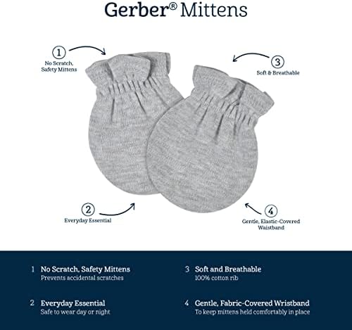 Babys Look 4 Caps 4 Mitten Sets for Day Night