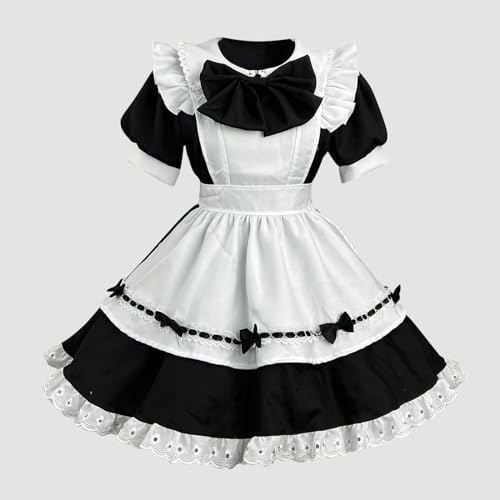 Exclusive Anime Halloween Costume maid uniform with apron for Women