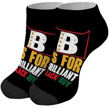 B is for Brilliant Black White Socks for Kids Adults