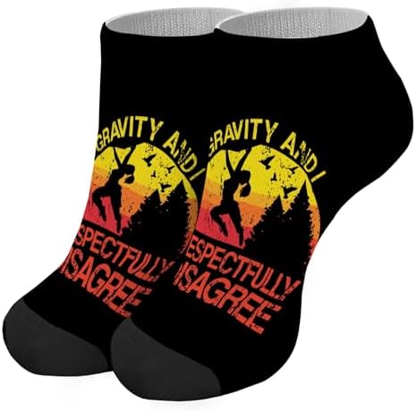 Gravity and I Respectfully Disagree Rock Climbing Ankle Socks